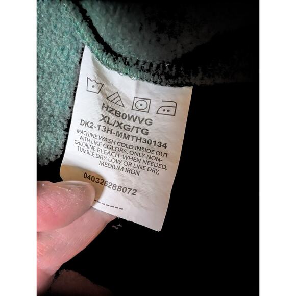 Wrangler Mens XL Vintage Long Sleeve Zip-Up Fleece Button Up Flannel Shirt Green - Picture 5 of 5